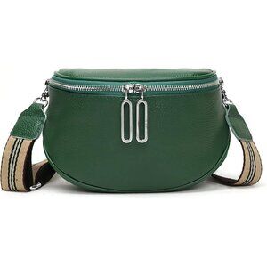 💫 Glt.etl Crossbody Bag Women Green Leather Genuine Fashion Belt Waist Pack